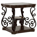 Laney 3-piece Glass Top Coffee and End Table Set Dark Merlot - Home & Sleep Outlet