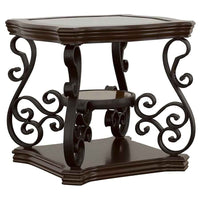 Laney 3-piece Glass Top Coffee and End Table Set Dark Merlot - Home & Sleep Outlet