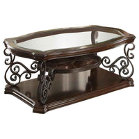 Laney 3-piece Glass Top Coffee and End Table Set Dark Merlot - Home & Sleep Outlet
