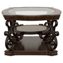 Laney 3-piece Glass Top Coffee and End Table Set Dark Merlot - Home & Sleep Outlet