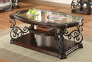 Laney 1-shelf Glass Top Rectangular Coffee Table Deep Merlot - Home & Sleep Outlet