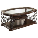 Laney 1-shelf Glass Top Rectangular Coffee Table Deep Merlot - Home & Sleep Outlet