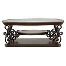 Laney 1-shelf Glass Top Rectangular Coffee Table Deep Merlot - Home & Sleep Outlet