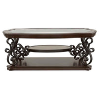 Laney 1-shelf Glass Top Rectangular Coffee Table Deep Merlot - Home & Sleep Outlet