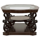 Laney 1-shelf Glass Top Rectangular Coffee Table Deep Merlot - Home & Sleep Outlet