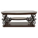Laney 1-shelf Glass Top Rectangular Coffee Table Deep Merlot - Home & Sleep Outlet