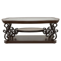 Laney 1-shelf Glass Top Rectangular Coffee Table Deep Merlot - Home & Sleep Outlet