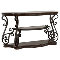 Laney Scrollwork Entryway Sofa Console Table Deep Merlot - Home & Sleep Outlet