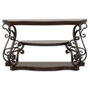 Laney Scrollwork Entryway Sofa Console Table Deep Merlot - Home & Sleep Outlet