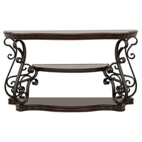Laney Scrollwork Entryway Sofa Console Table Deep Merlot - Home & Sleep Outlet