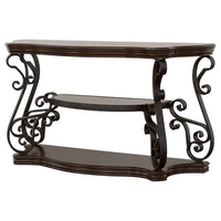 Laney Scrollwork Entryway Sofa Console Table Deep Merlot - Home & Sleep Outlet