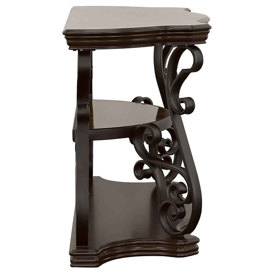 Laney Scrollwork Entryway Sofa Console Table Deep Merlot - Home & Sleep Outlet