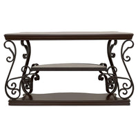 Laney Scrollwork Entryway Sofa Console Table Deep Merlot - Home & Sleep Outlet