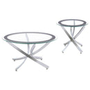 Brooke 2-piece Round Coffee and End Table Set Chrome - Home & Sleep Outlet