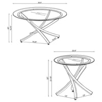Brooke 2-piece Round Coffee and End Table Set Chrome - Home & Sleep Outlet