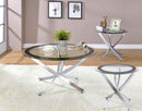 Brooke 3-piece Round Coffee and End Table Set Chrome - Home & Sleep Outlet
