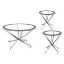 Brooke 3-piece Round Coffee and End Table Set Chrome - Home & Sleep Outlet