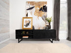 Home & Sleep Outlet - Marsden 2-door Mango Wood 70-inch TV Stand Charcoal Black