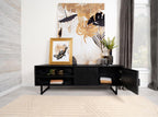Home & Sleep Outlet - Marsden 2-door Mango Wood 70-inch TV Stand Charcoal Black