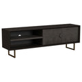 Home & Sleep Outlet - Marsden 2-door Mango Wood 70-inch TV Stand Charcoal Black