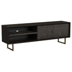 Home & Sleep Outlet - Marsden 2-door Mango Wood 70-inch TV Stand Charcoal Black