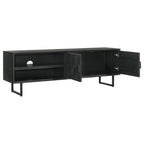 Home & Sleep Outlet - Marsden 2-door Mango Wood 70-inch TV Stand Charcoal Black