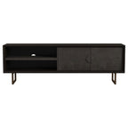 Home & Sleep Outlet - Marsden 2-door Mango Wood 70-inch TV Stand Charcoal Black