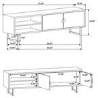 Home & Sleep Outlet - Marsden 2-door Mango Wood 70-inch TV Stand Charcoal Black