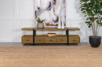 Home & Sleep Outlet - Otto 5-drawer Mango Wood 70-inch TV Stand Media Console Brown