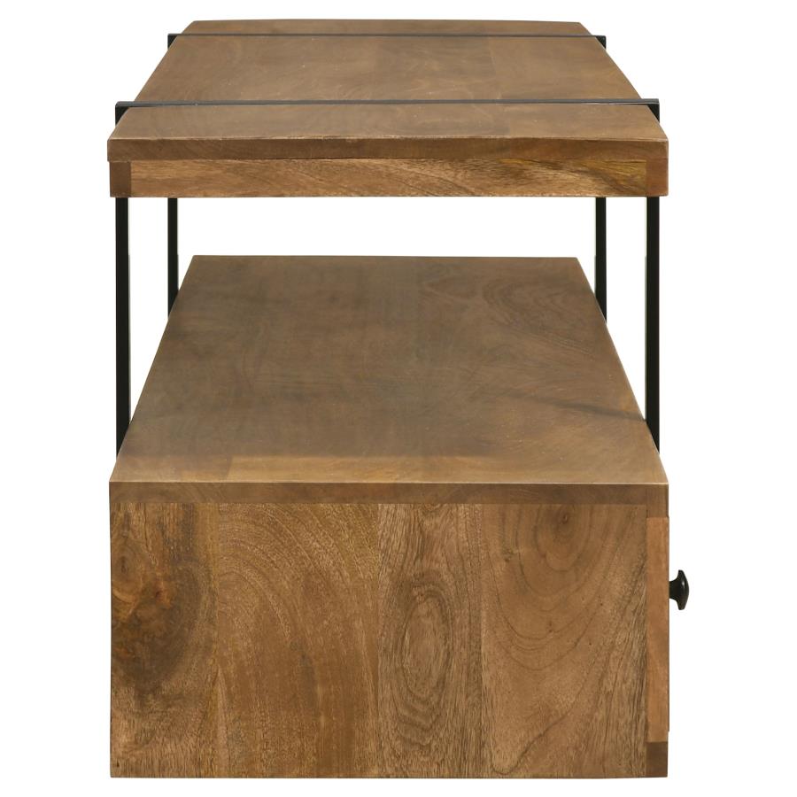 Home & Sleep Outlet - Otto 5-drawer Mango Wood 70-inch TV Stand Media Console Brown