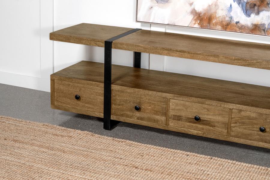 Home & Sleep Outlet - Otto 5-drawer Mango Wood 70-inch TV Stand Media Console Brown