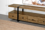 Home & Sleep Outlet - Otto 5-drawer Mango Wood 70-inch TV Stand Media Console Brown