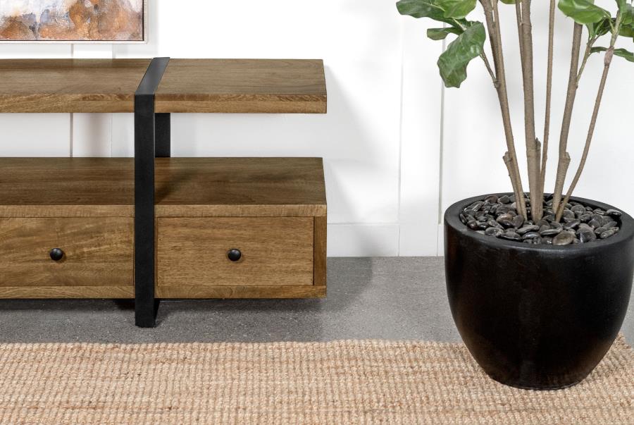 Home & Sleep Outlet - Otto 5-drawer Mango Wood 70-inch TV Stand Media Console Brown