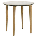Home & Sleep Outlet - Aldis Round Marble Top Side End Table White and Natural