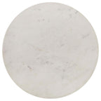 Home & Sleep Outlet - Aldis Round Marble Top Side End Table White and Natural