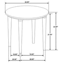Aldis Round Marble Top Side End Table White and Natural