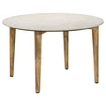 Home & Sleep Outlet - Aldis Round Marble Top Coffee Table White and Natural