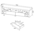 Jude 2-drawer Engineered Wood 71-inch TV Stand High Gloss White