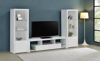 Jude 3-shelf Engineered Wood Media Tower High Gloss White