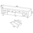Jude 2-door Engineered Wood 79-inch TV Stand High Gloss White