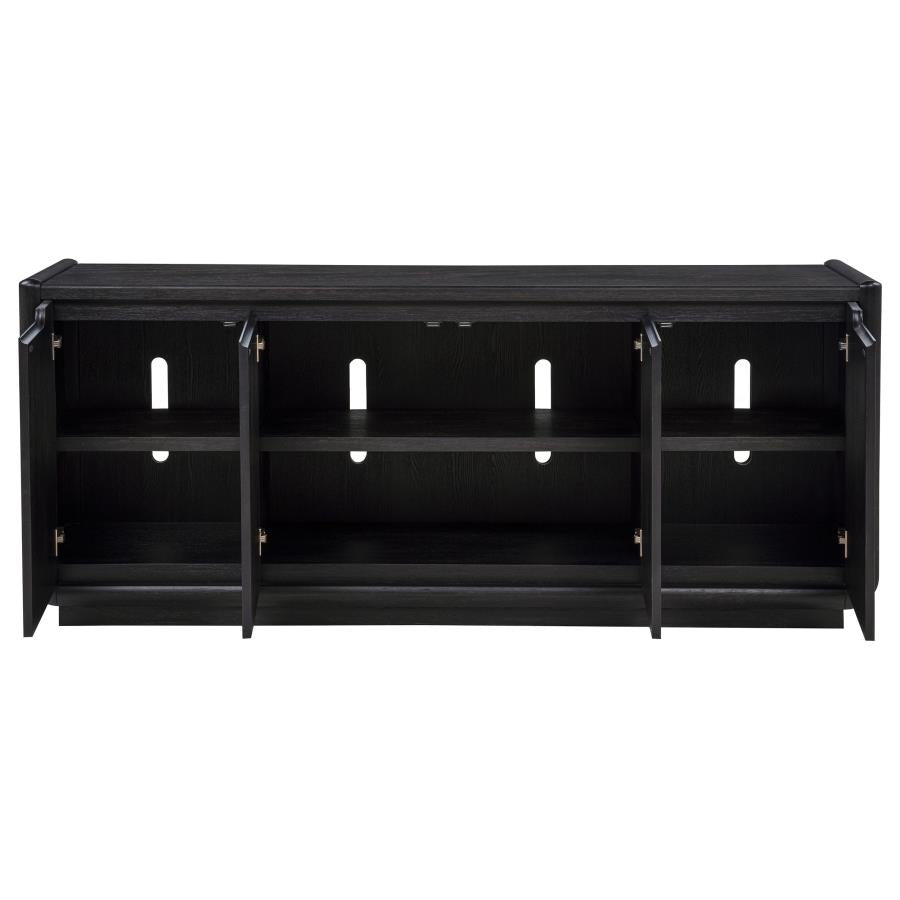 Home & Sleep Outlet - Leandro 72-inch 4-door TV Stand Media Console Burnished Black