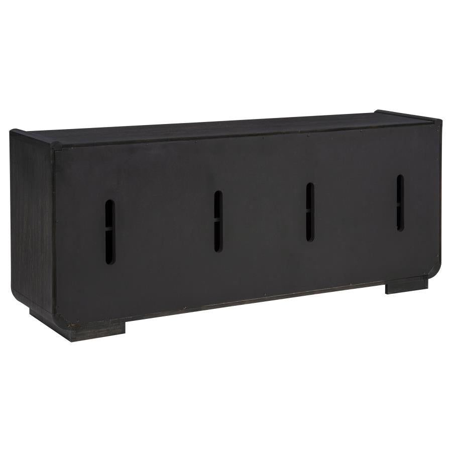 Home & Sleep Outlet - Leandro 72-inch 4-door TV Stand Media Console Burnished Black