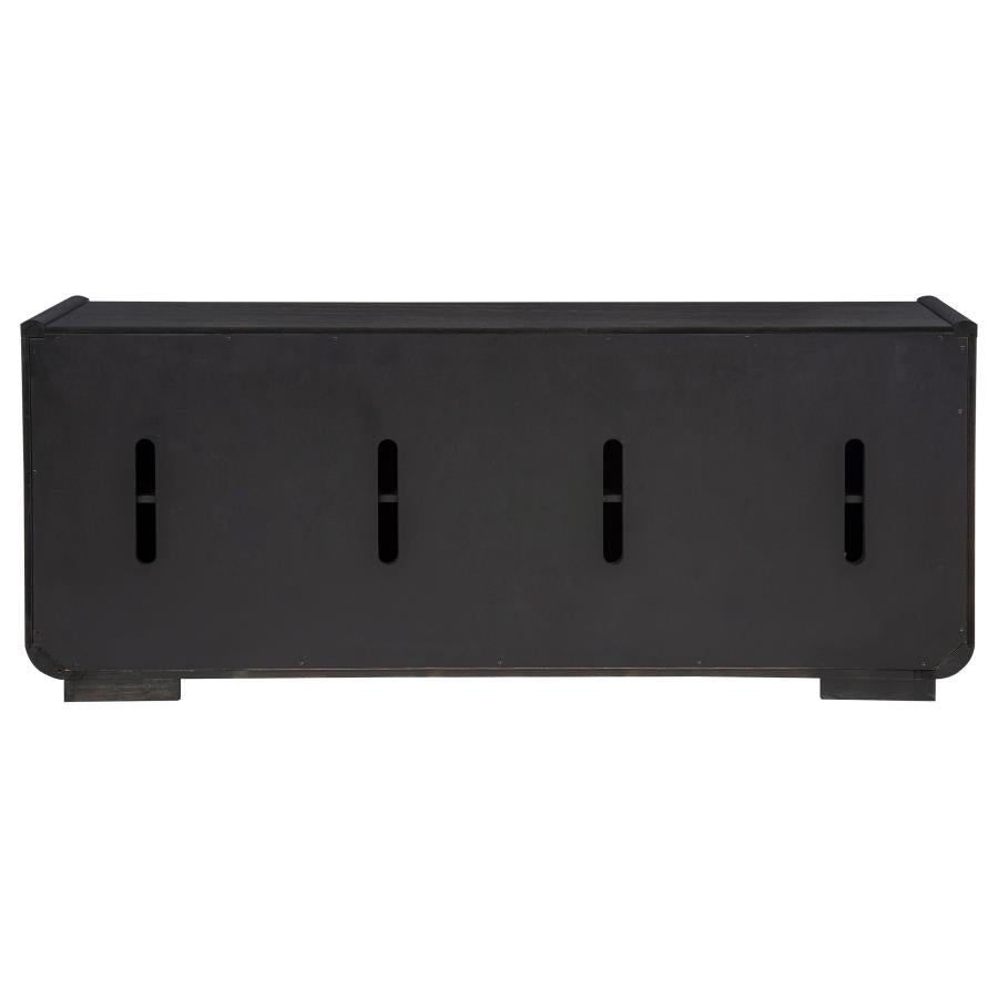 Home & Sleep Outlet - Leandro 72-inch 4-door TV Stand Media Console Burnished Black