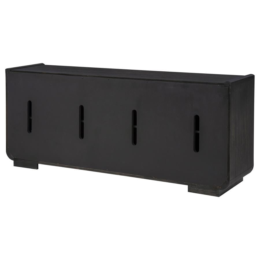 Home & Sleep Outlet - Leandro 72-inch 4-door TV Stand Media Console Burnished Black