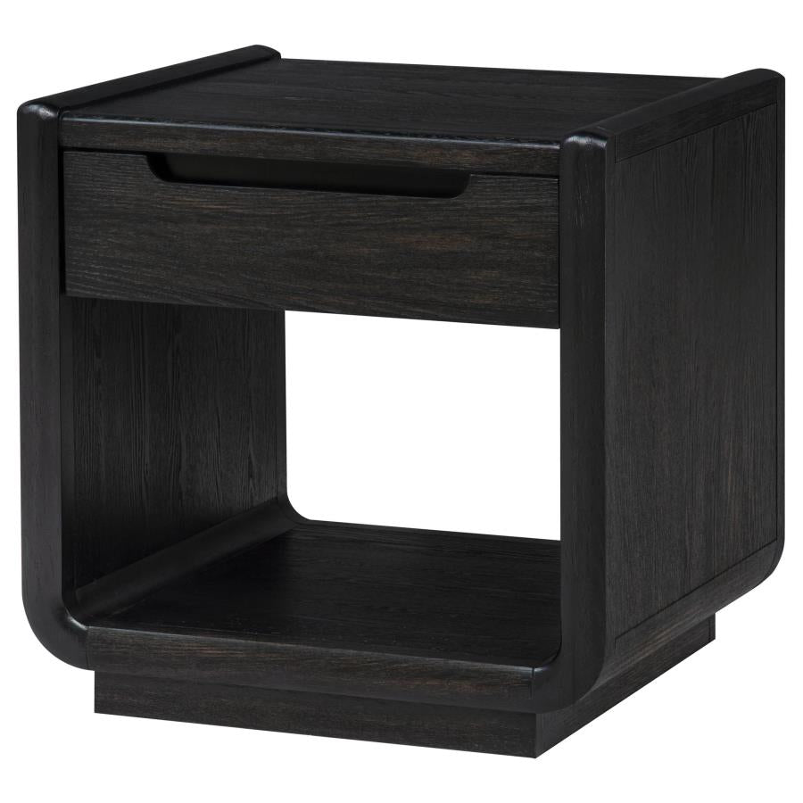 Home & Sleep Outlet - Leandro 1-drawer Wood Occasional Side End Table Burnished Black