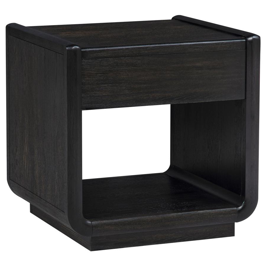 Home & Sleep Outlet - Leandro 1-drawer Wood Occasional Side End Table Burnished Black