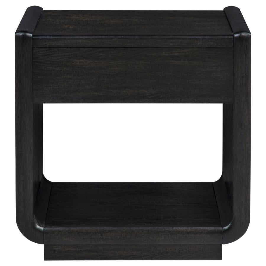 Home & Sleep Outlet - Leandro 1-drawer Wood Occasional Side End Table Burnished Black