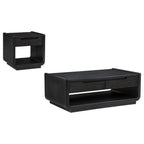 Home & Sleep Outlet - Leandro 2-piece Wood Coffee and End Table Set Burnished Black