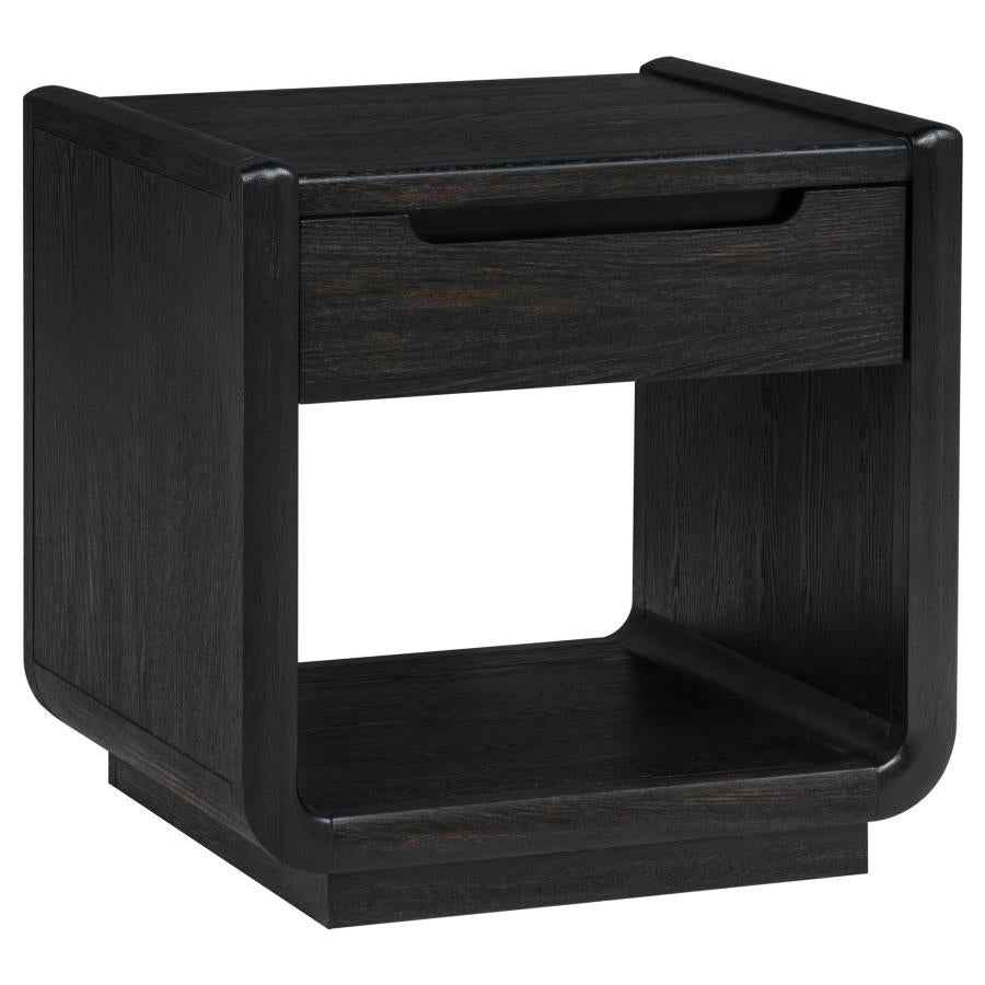 Leandro 2-piece Wood Coffee and End Table Set Burnished Black