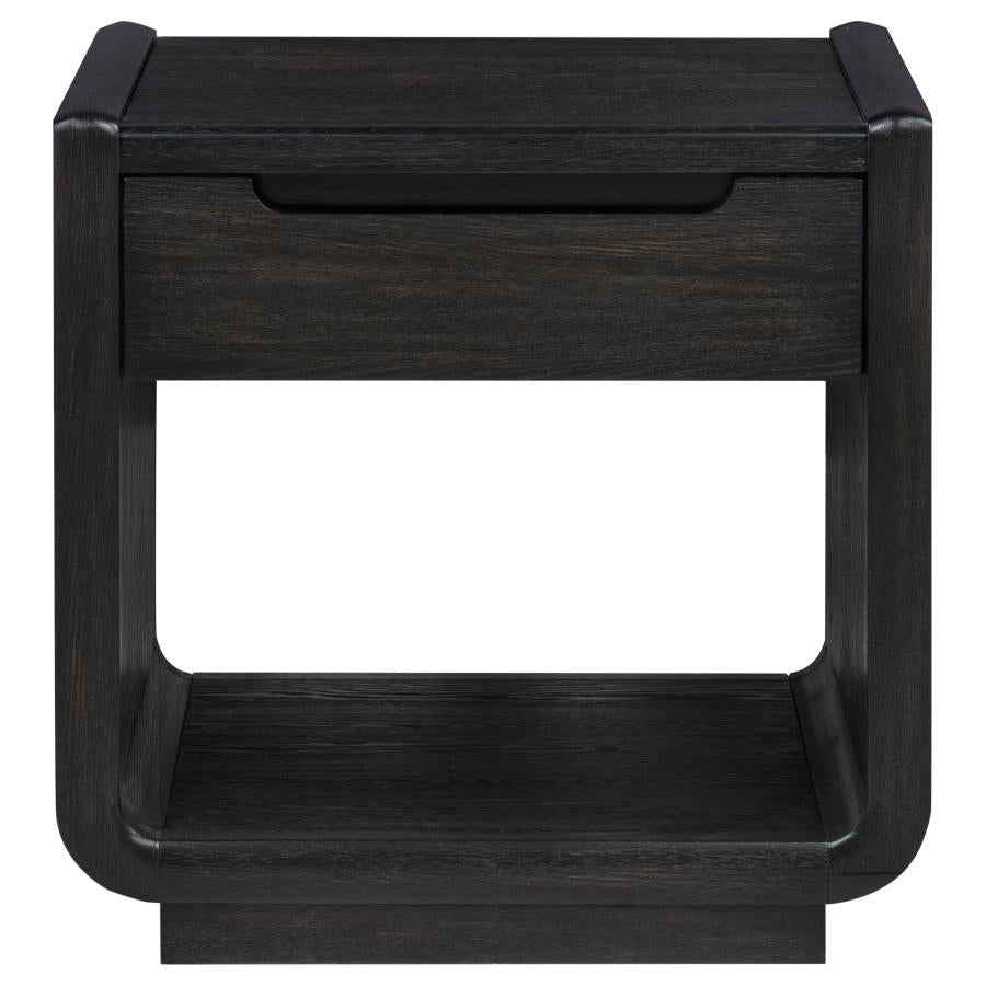 Leandro 2-piece Wood Coffee and End Table Set Burnished Black